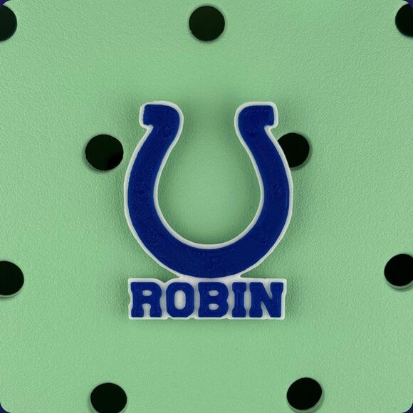 Personalized Indianapolis Colts Bogg Bag Name Tag, Colts Bogg Bag Charms - Picture 2 of 6